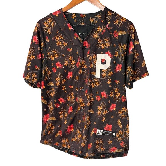 Primitive Paradise Baseball Jersey Black Floral Men’s Size M - Picture 1 of 8